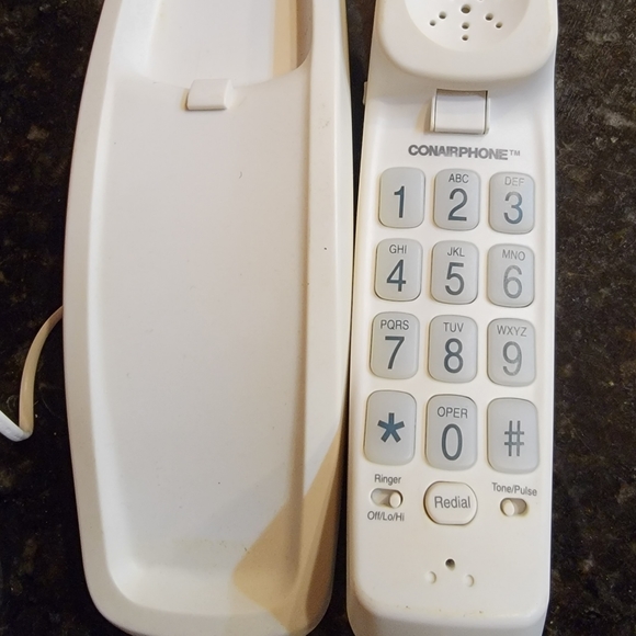 Vintage Conairphone Retro Trimline Push Button Corded Wall/ Desk Phone White - Picture 3 of 8